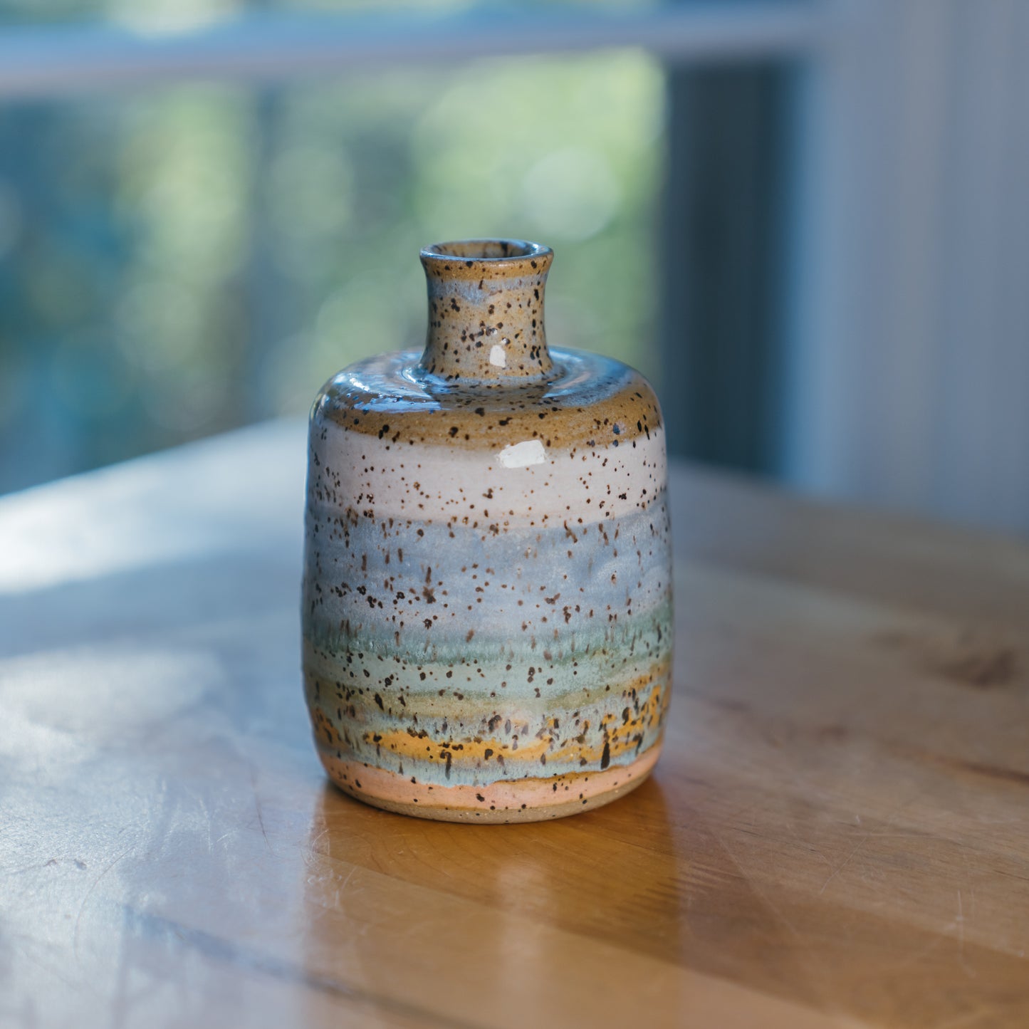 Striped Bottle Bud Vase