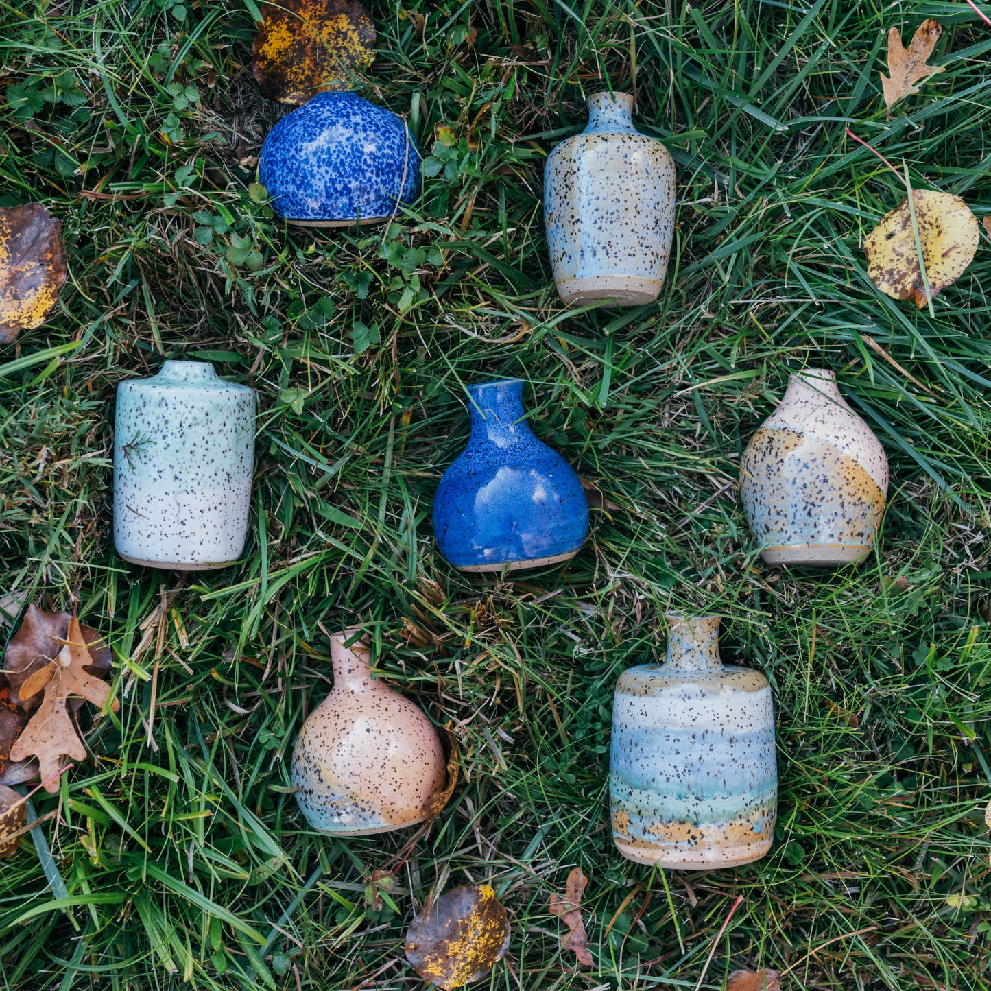 Speckled Blue Bud Vase
