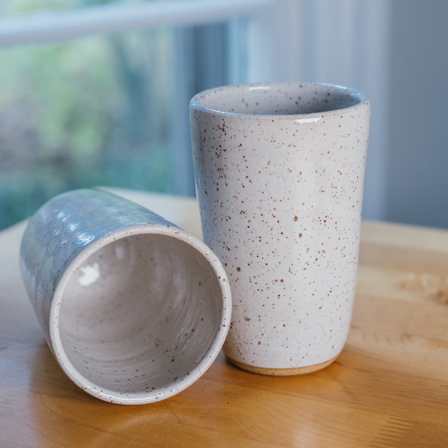 Tall White Tumblers (Pair)