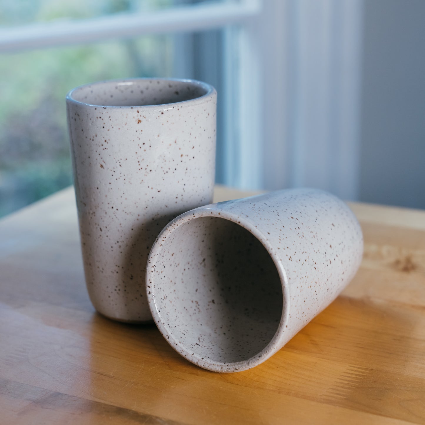 Tall White Tumblers (Pair)