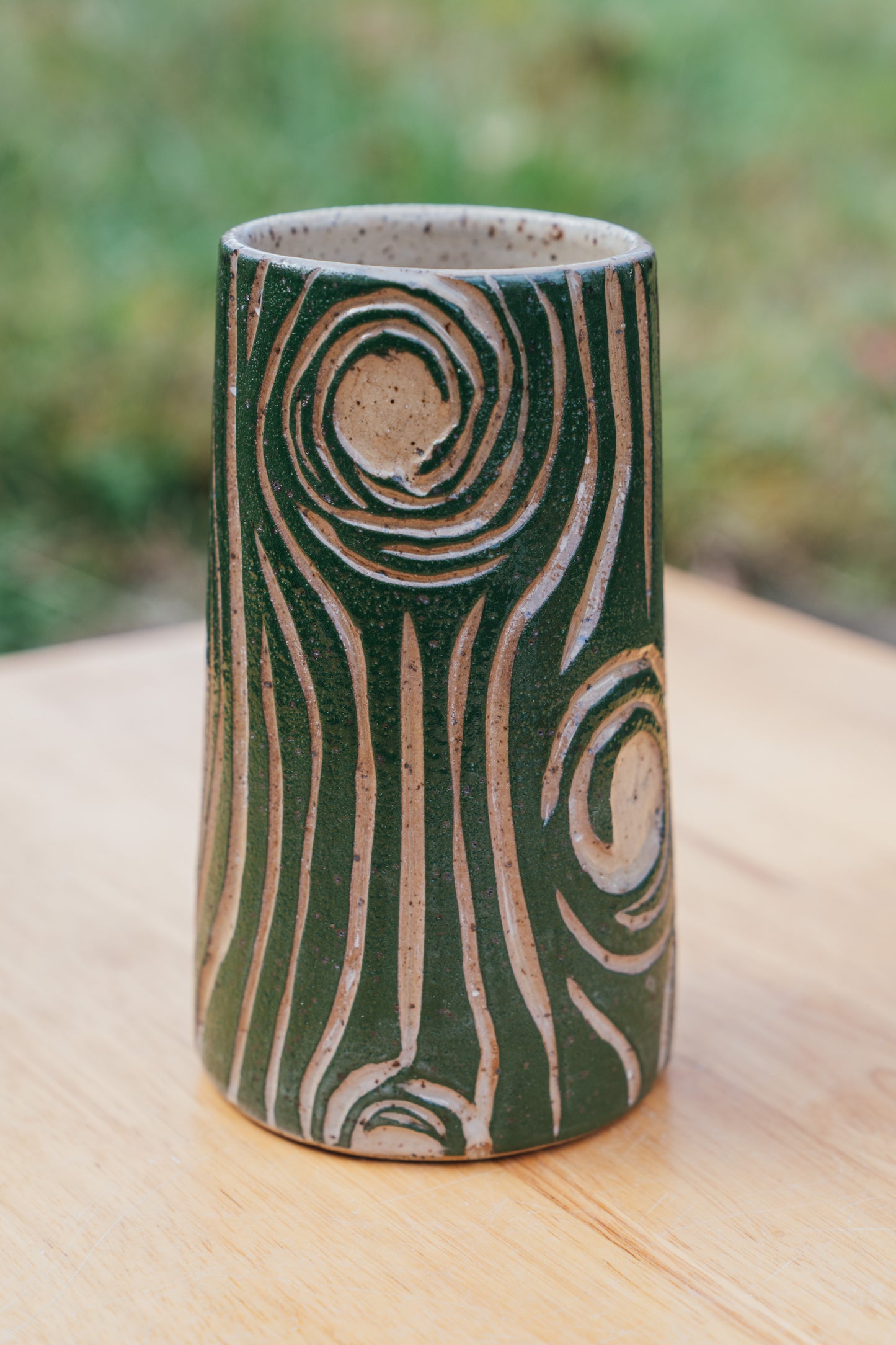 Wood Grain Carved Vase