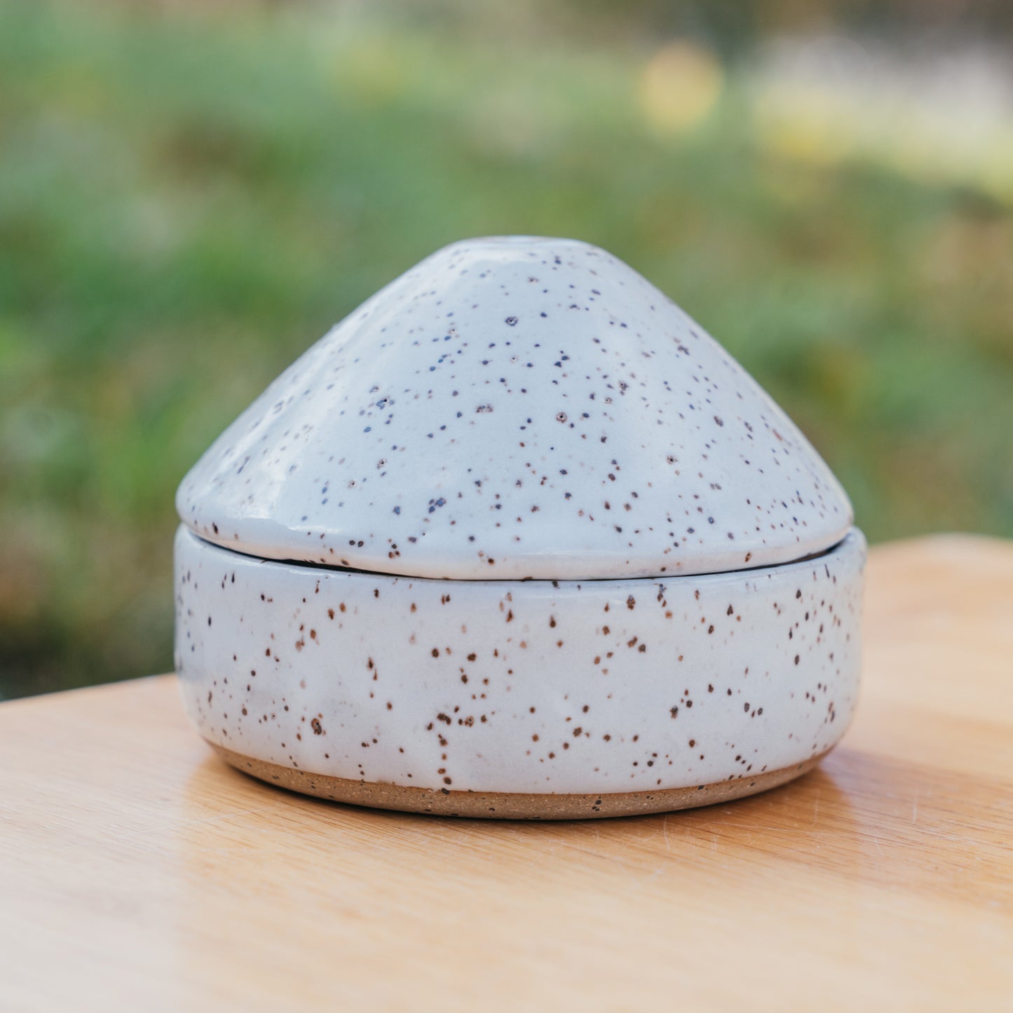 White Dome Lidded Pot
